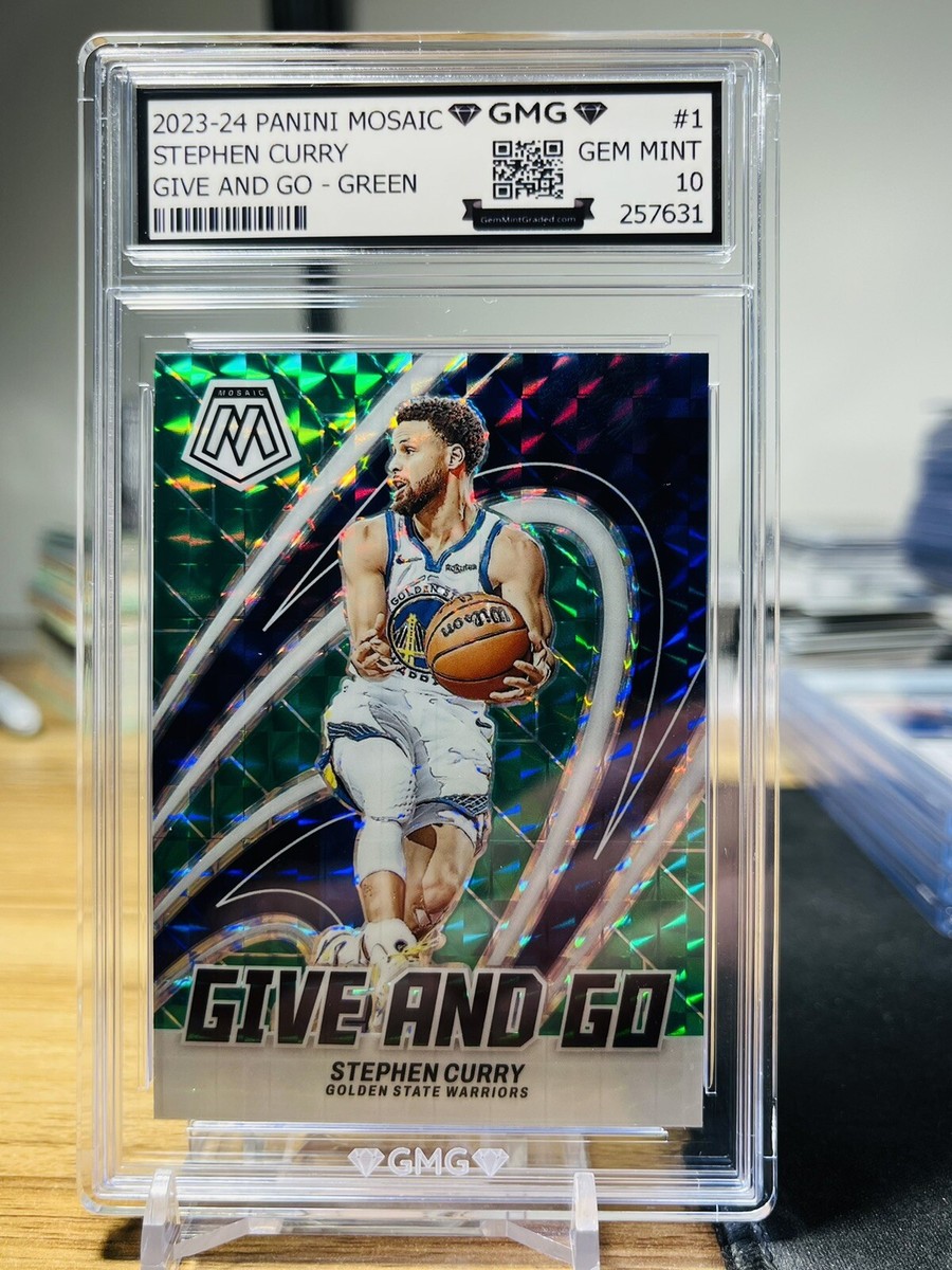 2023-24 Mosaic Stephen Curry Give & Go Green Prizm GMG Graded 10