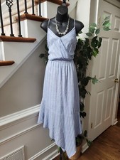 Universal Thread Women's Blue Lyocell V-Neck Sleeveless Knee Length Dress Medium