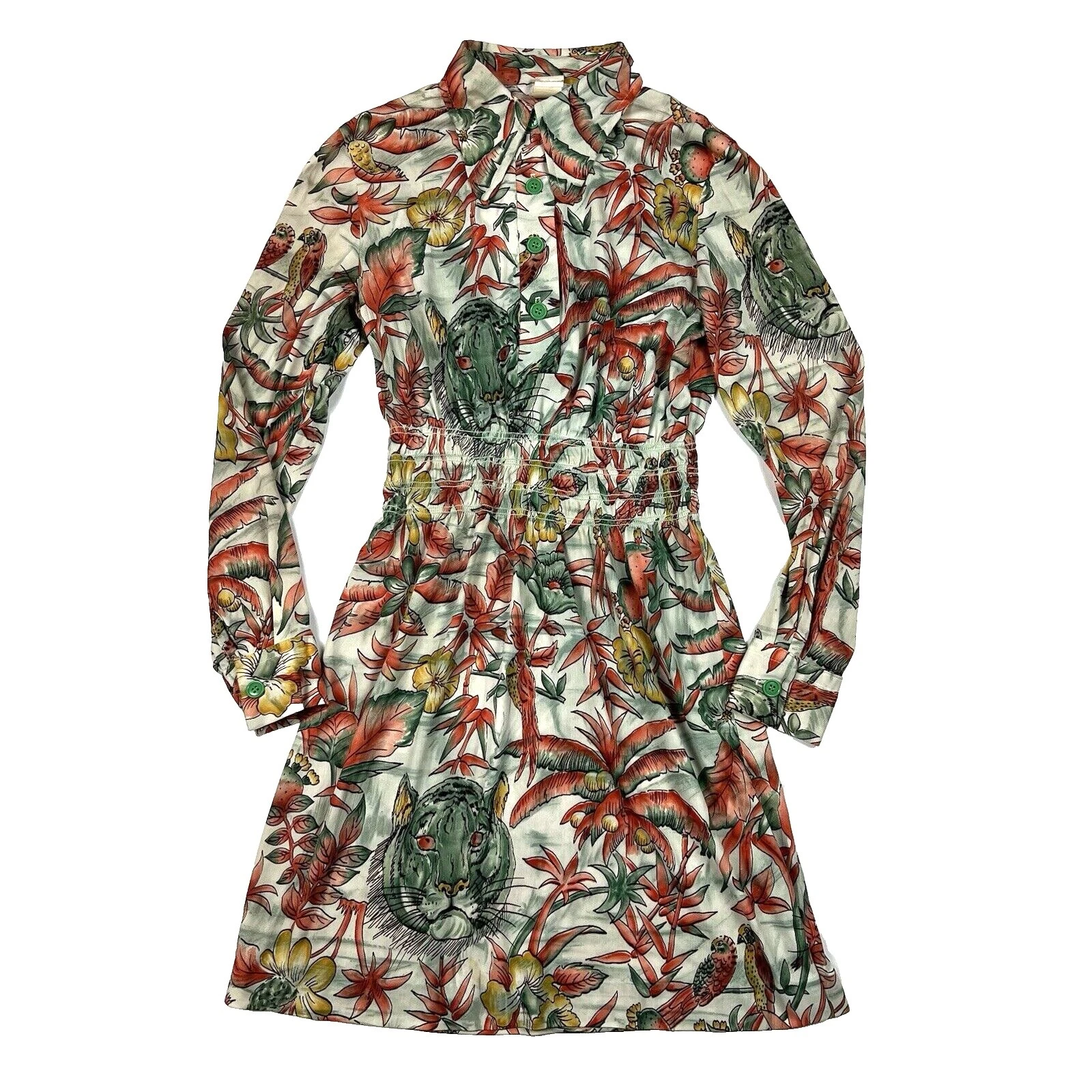 Camisa de acetato Vestidos VINTAGE 1970s para Mujer