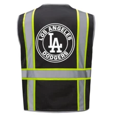 ⚾🦺LOS ANGELES DODGERS REFLECTIVE SAFETY VEST FOR WORK LOGO SIZE M/L/XL/2XL-4XL