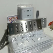 Hubbell SS607 Industrial Grade 7 Gang Toggle Switch Plate 302 Stainless Steel