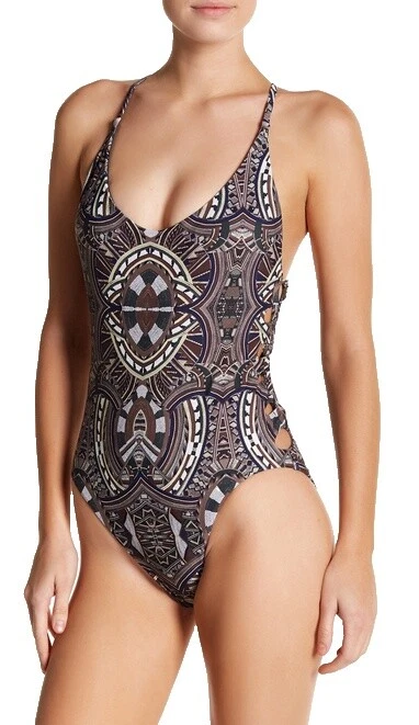 Traje de baño de una sola pieza geométrica Rachel Roy para Mujeres