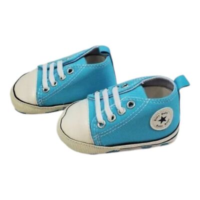 Infant Size Baby Blue Soft Sole Baby Shoes, Baby sneakers for