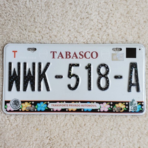 Tabasco México License Plate WWK518A eBay