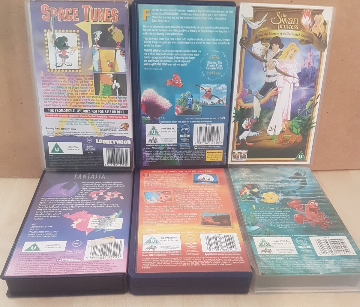 5 Walt Disney & Warner Bros. & The Swan Princess On VHS Video