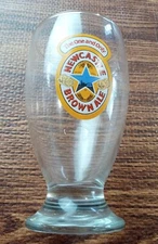 Newcastle Brown Ale Beer Glass Etched Star On Bottom Collectible 6” 12 oz.