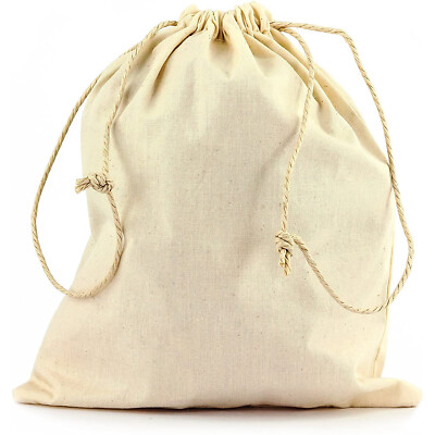Baumwollsäckchen Baumwollbeutel Baumwoll Sack mit Zugband Kordelzug 15 x 10cm