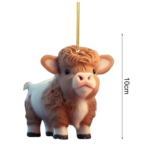 Cartoon Little Cow Pendant Car Accessories Decoration Bag Key Chain Xmas Gift - Picture 6 of 7