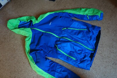 Jacke Decathlon blau grun gefüttert Gr. 152 164