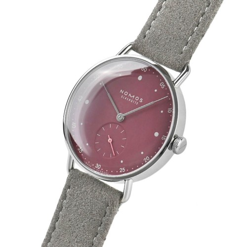 Nomos Metro 33 Hand winding Muted Red Dial 33mm Ladies Watch NEW 1123.SB - Picture 9 of 14
