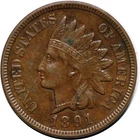 1891 Indian head cent - AU #154