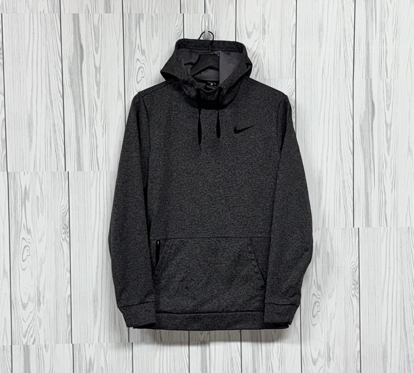 Nike hoodie mens size medium pullover standard fit gray fleece dri-fit