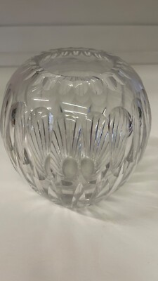 Vase Kugelvase Bleikkristall Handschliff dickwandig Höhe 15 cm .