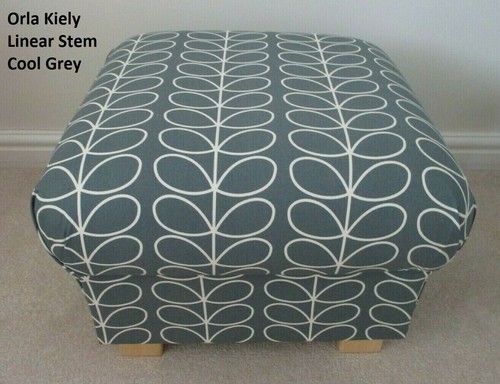 Orla Kiely Fabric Storage Footstool Abacus Linear Stem Multi Stem Pouffe Mustard - Picture 9 of 75
