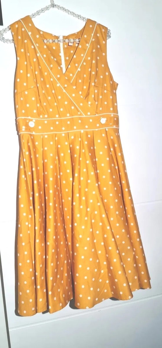 Robe Midi Joe Browns Pois Rétro - Col Liens Élastique Longueur 128 Cm