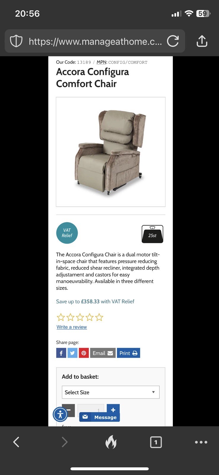 Riser Recliner Chair Comfort 1 and Lite 2 Configura by Accura eBay