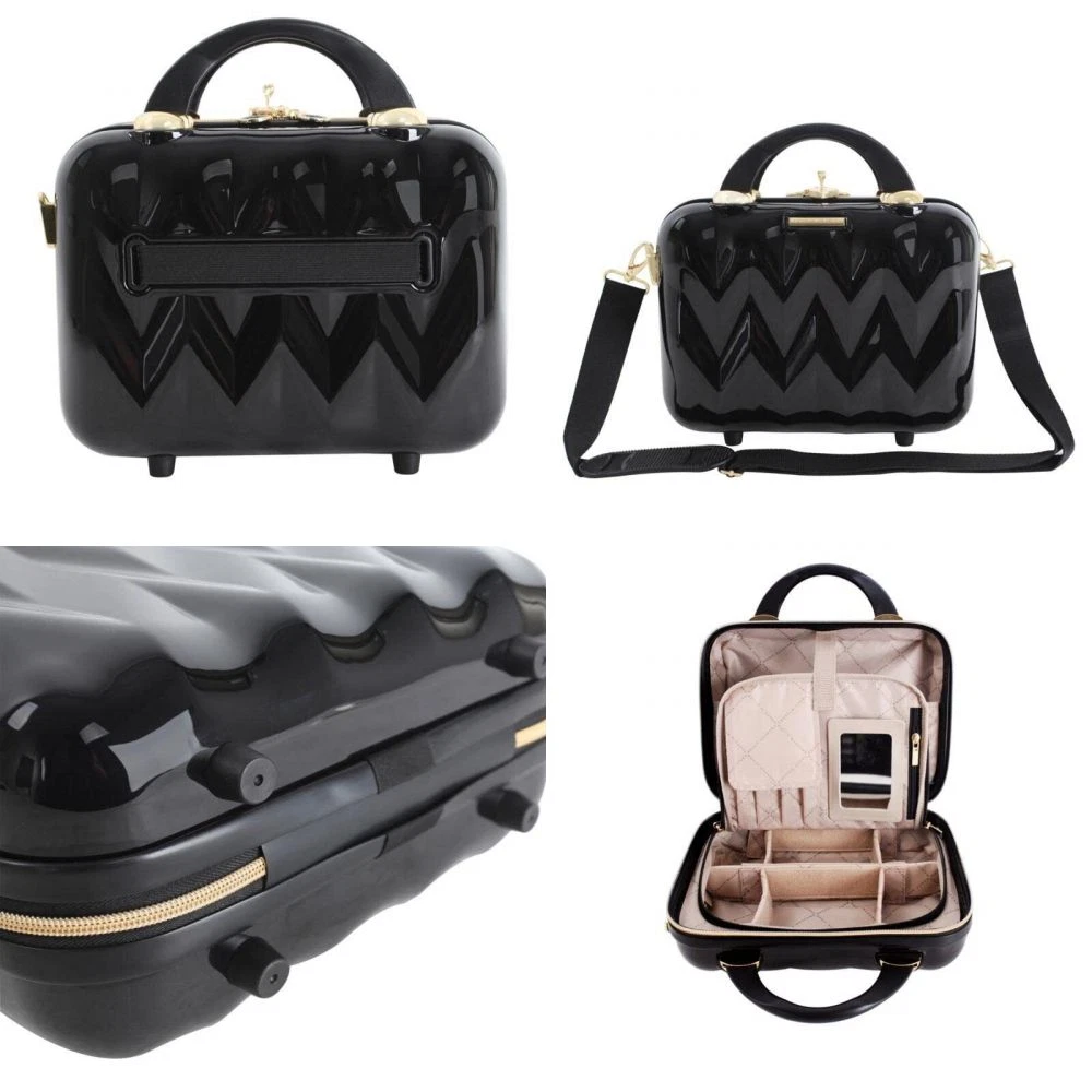 Marcy McKenna 2-in-1 Essential Milan Hardside Beauty Case - Black 12inchL  x... | eBay