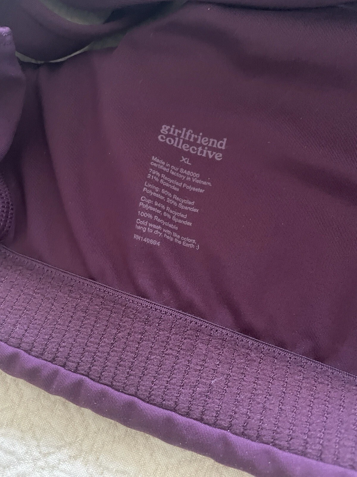 girlfriend-collective plum lou v-back garnet maroon tank-bra