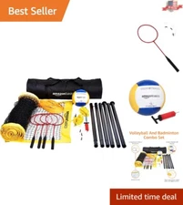 Premium Badminton and Volleyball Combo Set - Ultimate Outdoor Play Companion