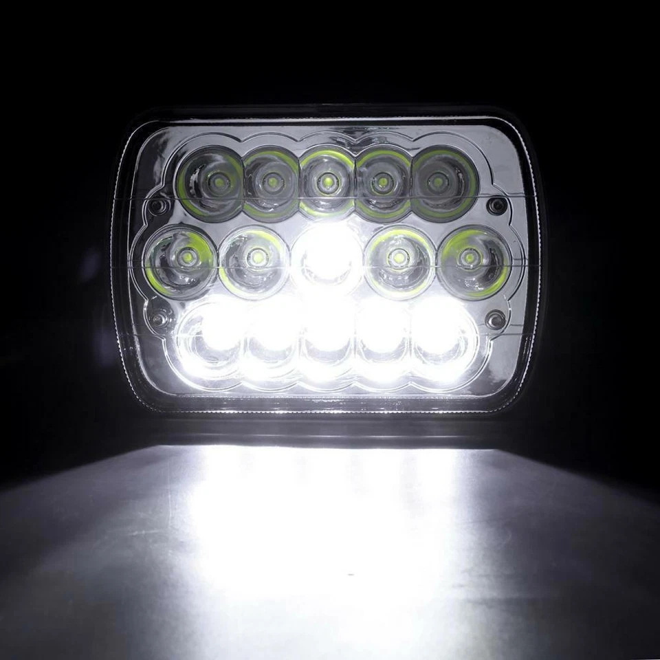 Pair For International Harvester 4700 4800 4900 7x6" LED Headlights Hi/Lo Beam Foto 3 de 4