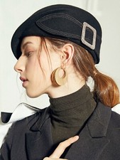 Wool Felt Beret Fascinator Hats For Women Tea Party Church Pillbox Hat NEW