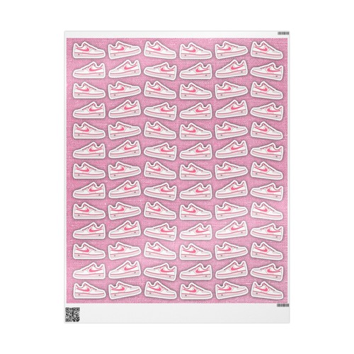 Papel de envolver regalo ecológico premium estampado zapatilla deportiva marca rosa - Imagen 7 de 17