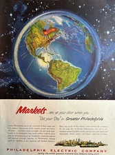 1954 Philadelphia Electric Company Markets Set Site Delaware Valley VTG Print Ad