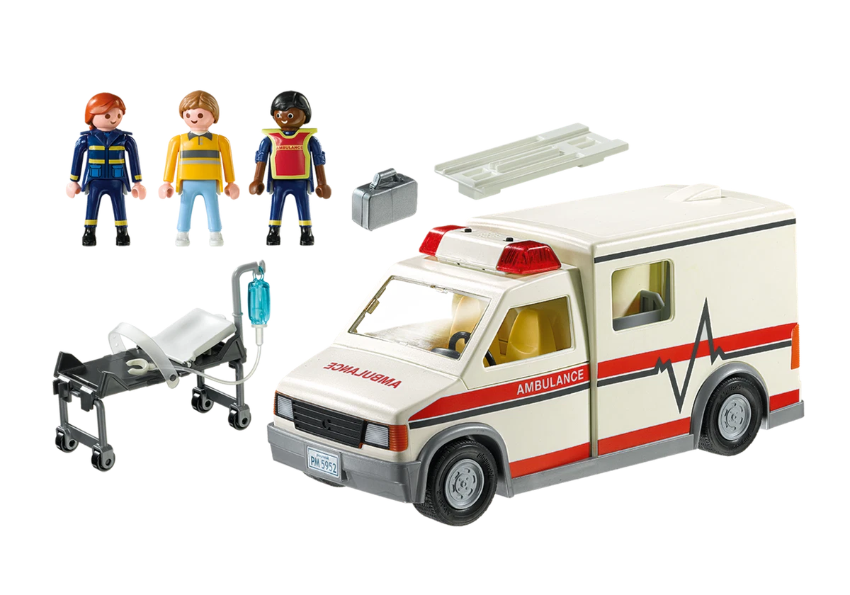 PLAYMOBIL City Action Ambulance Of Rescue 5681 Exclusive USA Lumière And  Sound