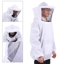 Beekeeping Beekeeper Jacket With Net Protective Veil Smock Coat Suit White Cover