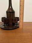 Vintage Carved Wooden Mini Cordial Bottle & Tray Cup Collectible Display Set — photo 5