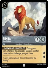 Simba - Rightful Heir - 190/204 - Uncommon Light Play Magic the Gathering MTG Th