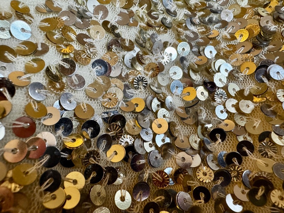 White House Black Market Silver & Gold Sequined Skirt Size 6 eBay