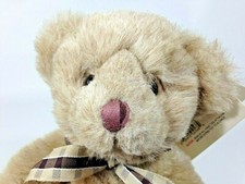Russ Teddy Bear Plush Caress Soft Pets Tan Stuffed Animal 4568 Brown Bow Tie