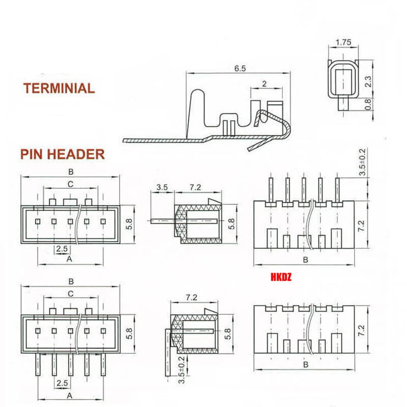 PCB Board Terminal Connectors 2P~16 Pin 250V 3AJST XH2.54mm Mini Plug & Header - Image 4 of 4