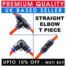 4/6/8/10/12MM NYLON PNEUMATIC PUSH FIT STRAIGHT/ELBOW/T-PIECE CONNECTOR FIT TUBE