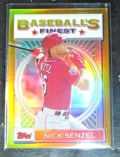 2020 TOPPS BASEBALL'S FINEST FLASHBACKS NICK SENZEL #28 GOLD REFRACTOR #D/50