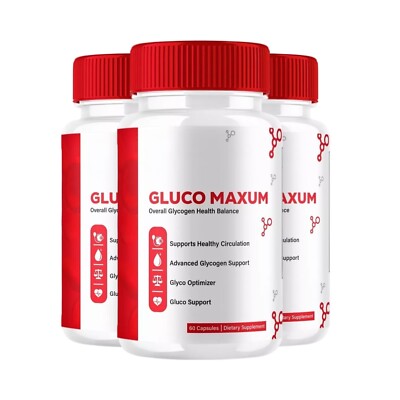 3-Pack Gluco Maxum Capsules - Gluco Maxim Glycogen Support Pills - 180 Capsules