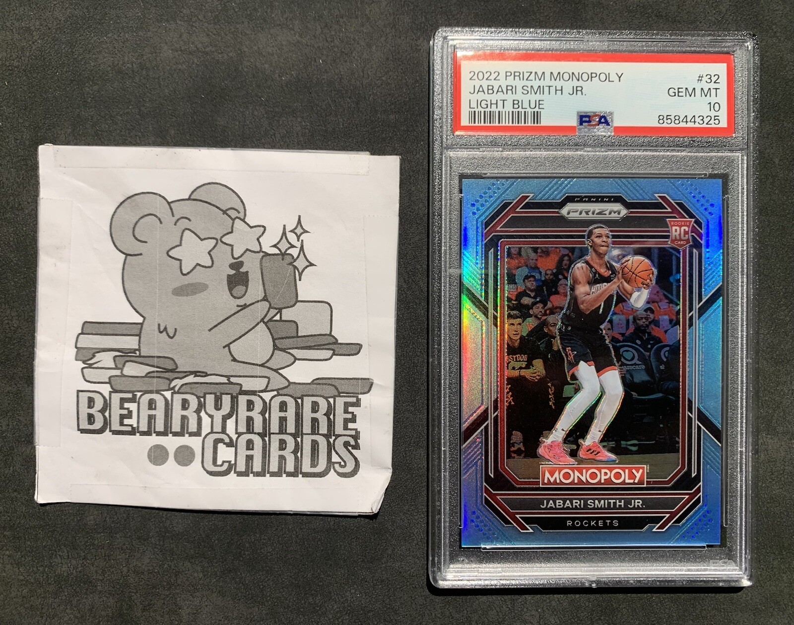 2022-23 Panini Prizm Monopoly Light Blue RC Jabari Smith Jr. #32 177/199 PSA 10