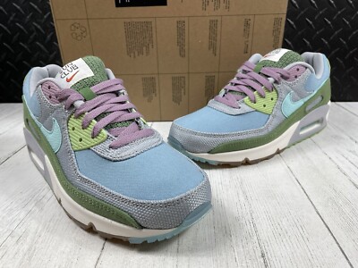 Size 8.5-Nike Air Max 90 SE Shoes Blue Green White ''Sun Club'' DM0036-400 Mens