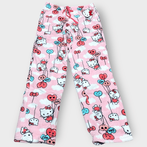 Hello Kitty Sanrio Balloons Fuzzy Soft Touch Pajama Pants Womens size X-Large Ne - 第 1/10 張圖片