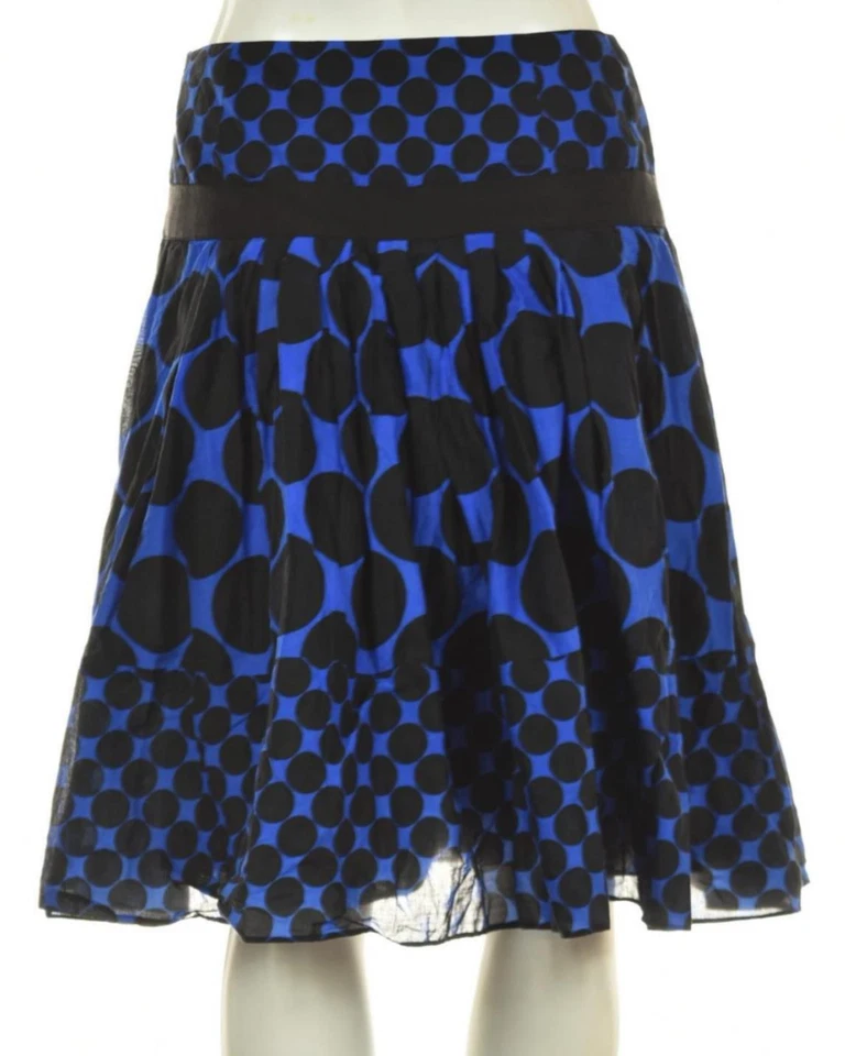 Falda de mujer INC International Concepts talla 2 negra a lunares línea A hasta la rodilla Foto 2 de 4