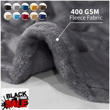 Reversible Large Faux Fur Fleece Throw Super Soft Light Weight Sofa Bed Blanket