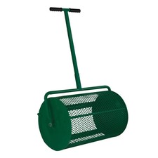80L 26 Steel Cage Compost Spreader Roller Peat Moss Topsoil Garden Lawn
