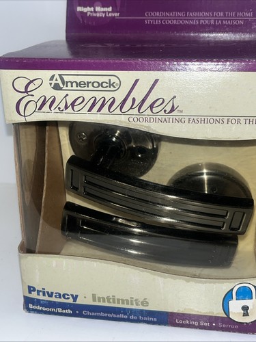 Amerock Ensembles Symmetry Lever Pewter Right Hand Door Handle Set E4420-5-PWT - Picture 2 of 10