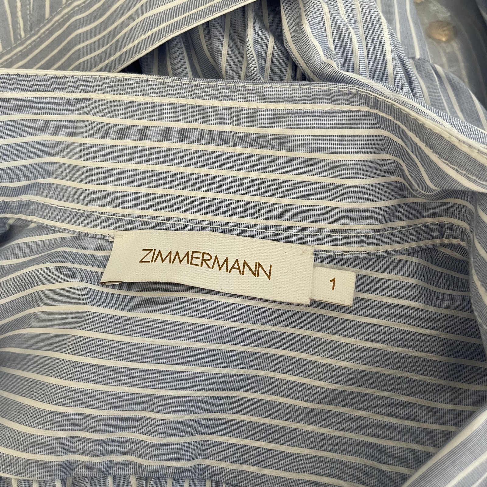 Zimmermann Stripe Utility Midi Dress Size AU1 NWOT