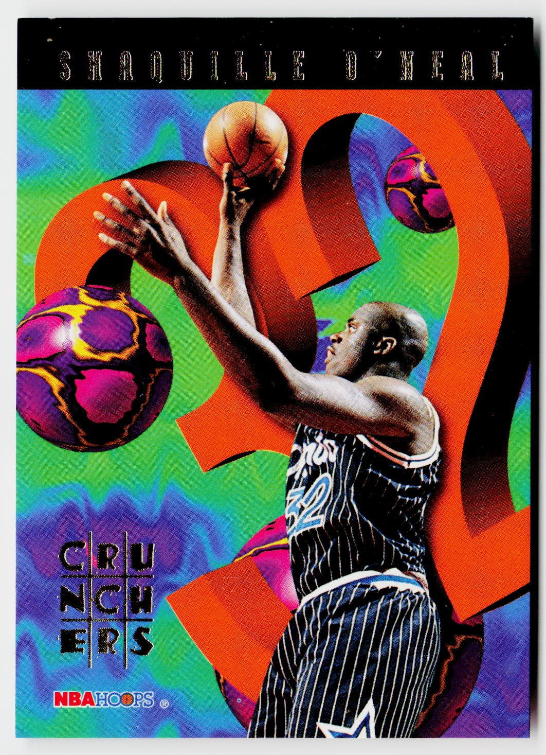 Shaquille O'neal #2 Basketball Cards 1995 Hoops Number Crunchers trading card — raw and PSA graded price guide