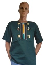 African Men's Shirt Patches Kente With Embroidery shirt Chest 40 in 