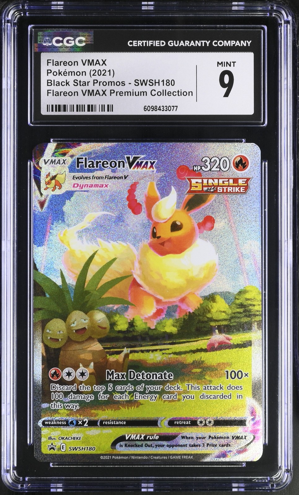 Flareon Vmax SWSH180 Premium Collection Pokemon CGC 9 Mint *077