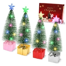 Mini Christmas Tree with Lights Pack Tabletop Christmas Tree with LED Lights 4