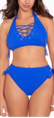 NEW Women's SKINNY DIPPERS 2 Piece Swimsuit  Size M Royal Blue
